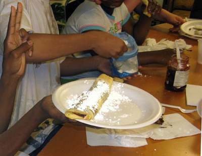 adding the powered sugar